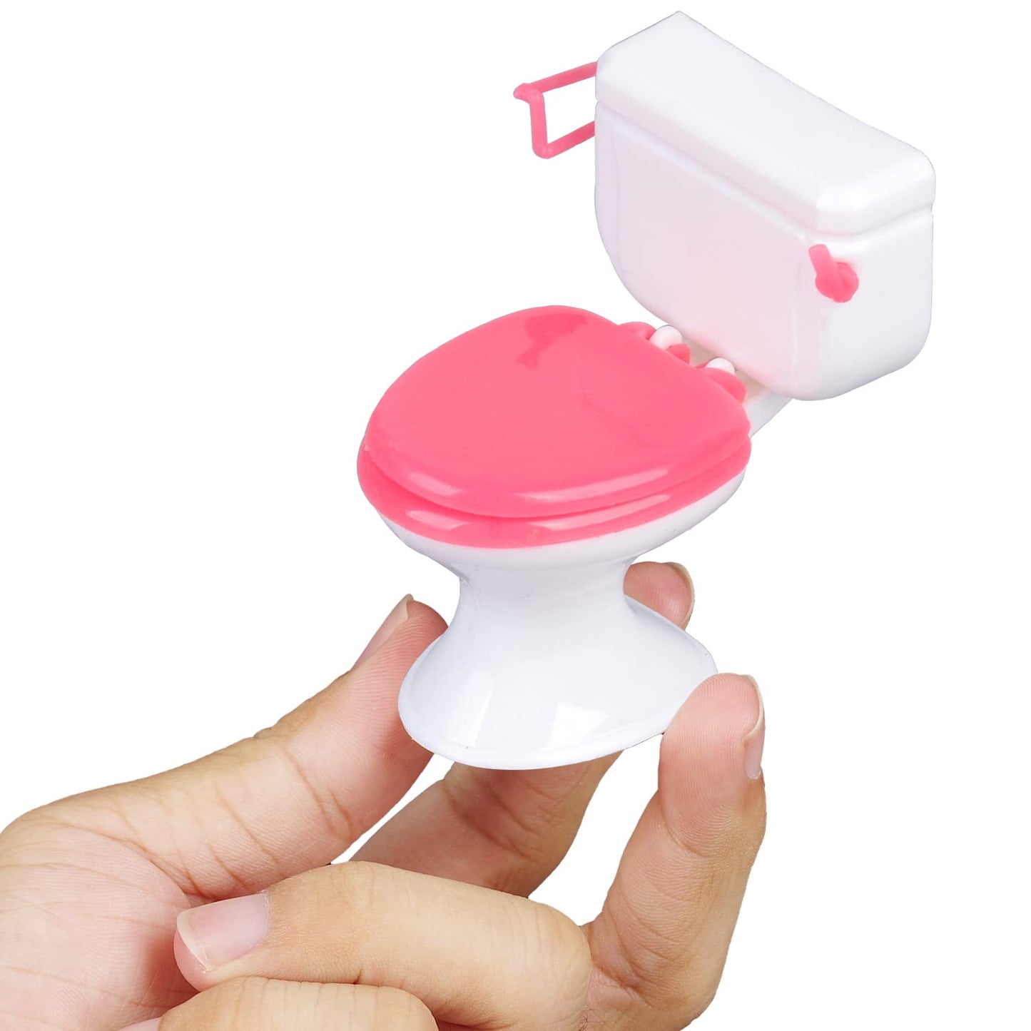 3Pcs Miniature Toilet Cake Toppers Decor, Mini Toilet Toy Funny Toilet Gift, Doll Accessories Dollhouse Toilet For Girl Party Fa