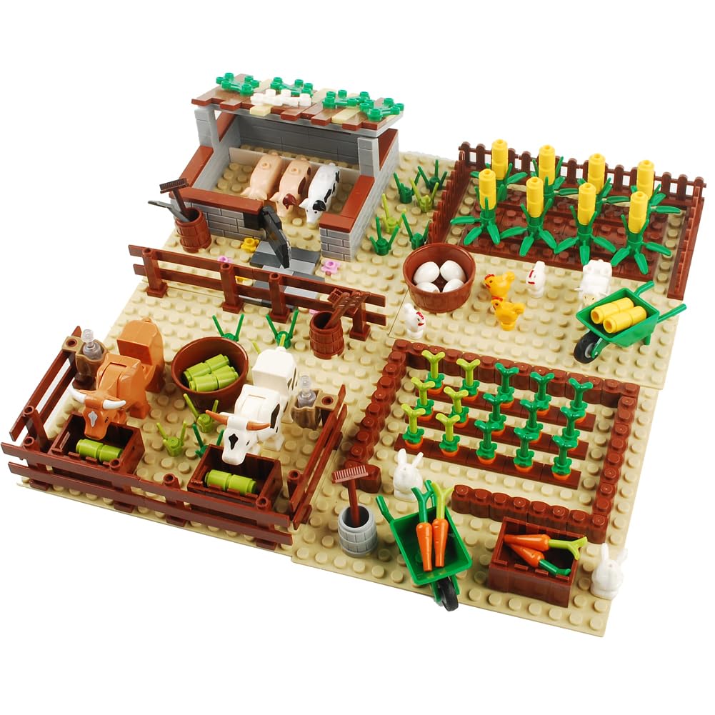 BAENRCY Building Blocks Set - Farm Field Plant & Animal Bricks Kit, Plastic, CF001ALL, Compatible with Major Brands, Animal Color