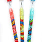 Tiny Mills 24 Pcs Superhero Text Multi Point Stackable Pencil with Eraser for Superhero Birthday Party Favor Prize Carnival Good