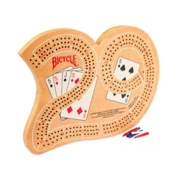 Bicycle Large 29 Wood Cribbage Board , Brown
