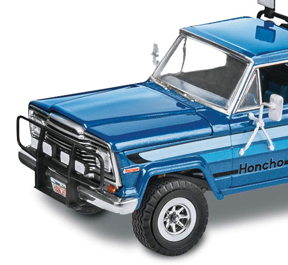 Revell 1/24 Scale Model Kit - 1980 Jeep Honcho Pickup Truck Ice Patrol with Snowmobile, Multi, Plastic, Model Revell_17224