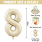 Number 18 Balloon Beige,40 Inch Large Cream Foil 18Th Birthday Balloons,Digital 18 Helium Mylar Balloons For Boys Girls 18Th Bir