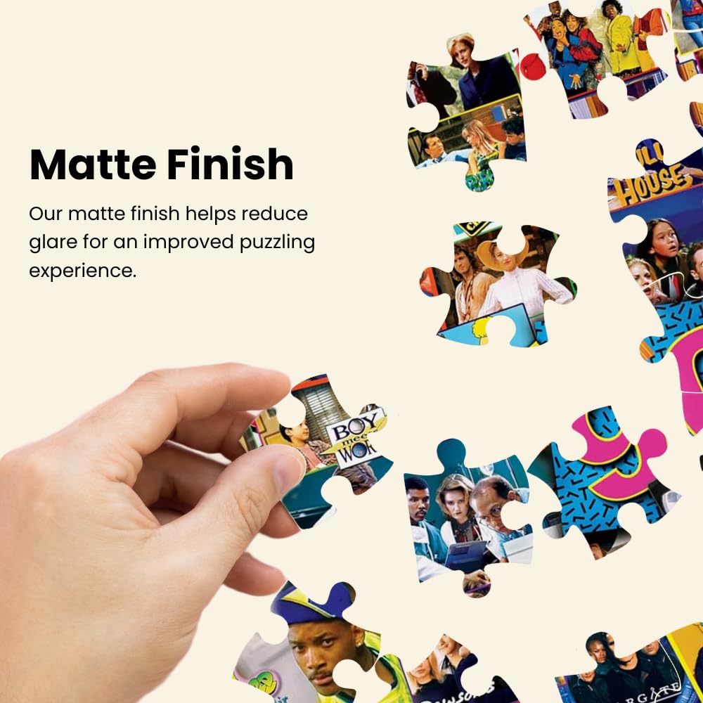 MasterPieces - 1000 Piece Jigsaw Puzzle, Nostalgic 60s TV Shows Collage, Retro Entertainment Fun for Adults, Family, Kids, Non-G