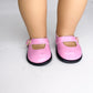 18'' American Doll Shoes- Mary Jane Matte Black, Red, White, Pink, Shiny Black Shoe (18'' Doll, Pink)