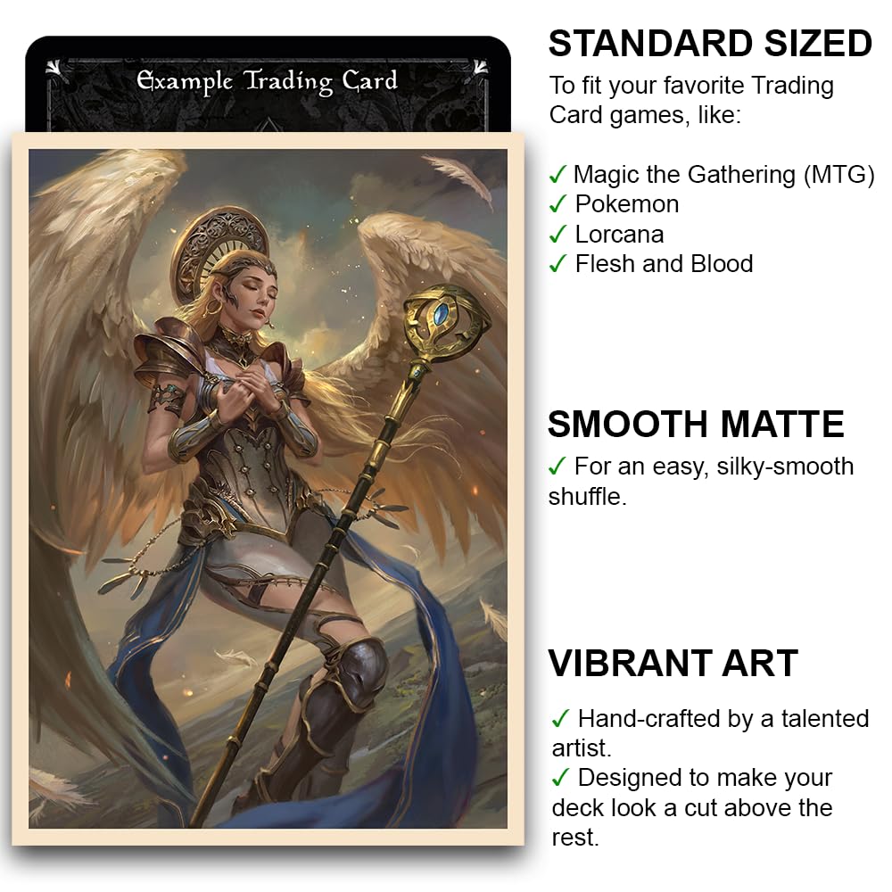 Fantasy North - Sophial - Angel Of Love - 100 Smooth Matte Tcg Trading Card Sleeves - Fits Magic Mtg Commander Pokemon And Other