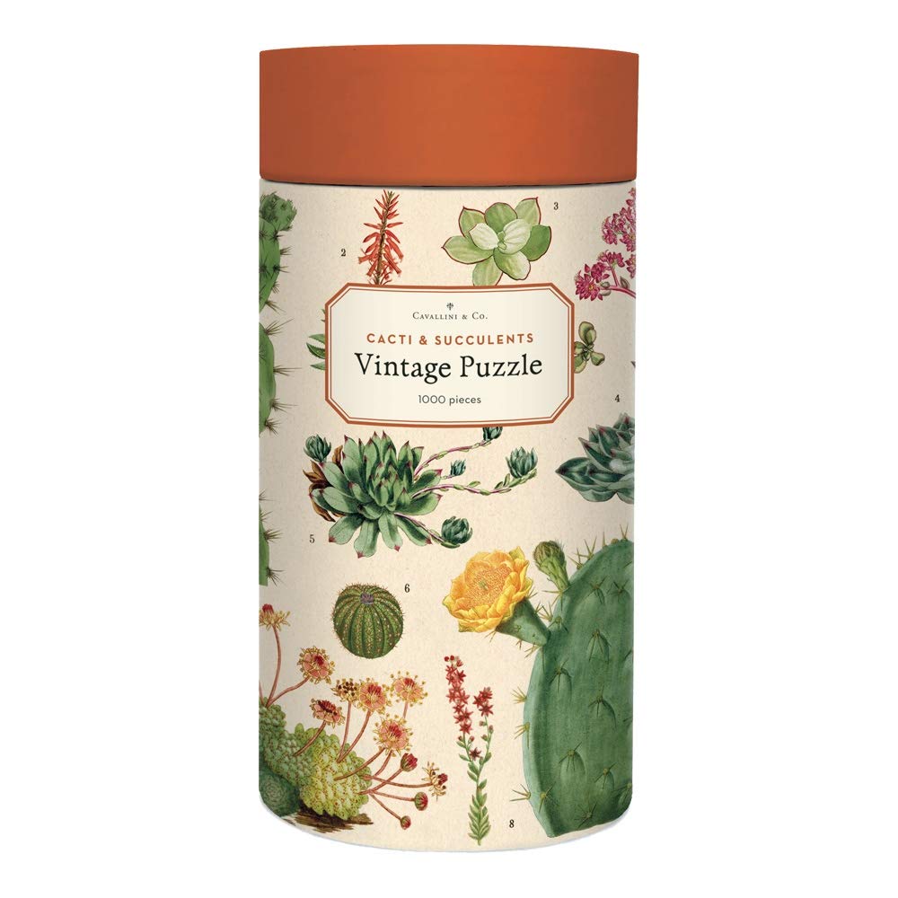 Cavallini Papers & Co. Cacti & Succulents 1,000 Piece Puzzle, Multi