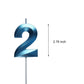 2.76 inch Blue 2 Birthday Candles,3D Number 2nd Cake Topper for Birthday Decorations No 21 22 23 24 25 26 27 28 29