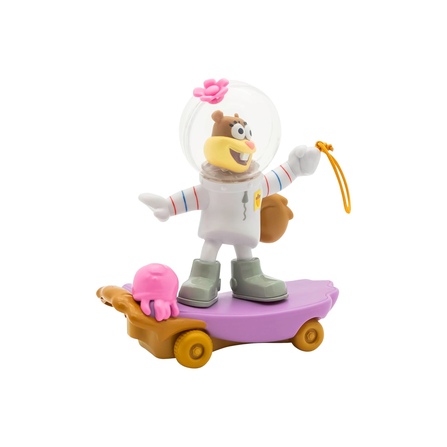 SpongeBob SquarePants, Jelly Fishin Gliders Sandy Cheeks, 5    Pull-Back Racing Toy with Jellyfishing Action, Ages 3+