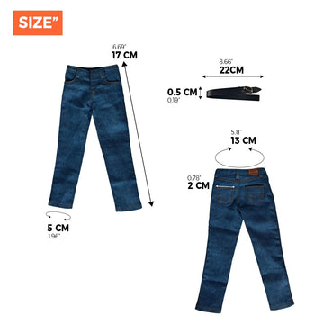 Panchitalk 1/6 Scale Soldier Pants Classic Jeans & Belt Model For 12'' Male Action Figure Body (Blue)