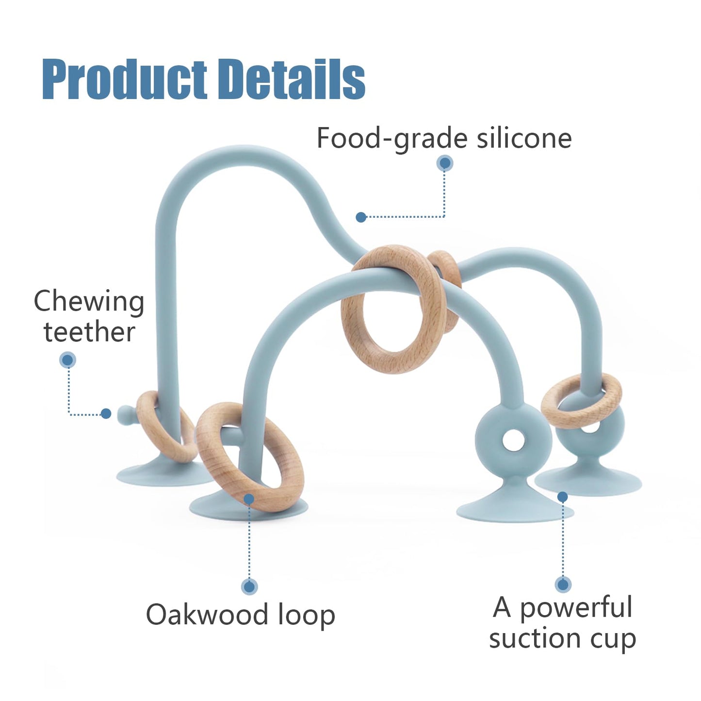 Montessori Educational Toys For Infant Toddlers,High Chair Toys With Suction Cups For Toddlers 0-6 M+ Food Grade Silicone Teethi