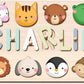 Personalized Name Puzzle For Kids Engraved Text Greetings On Back Custom Wooden Name Signs With Pegs For Baby Boy & Girl 1 Year