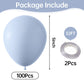 Kalor Pastel Blue Balloons,100 Pcs 5 Inch Mini Matte Latex Balloons For Balloon Garland Arch, Birthday Decoration, Wedding Party, Baby Shower Decorations