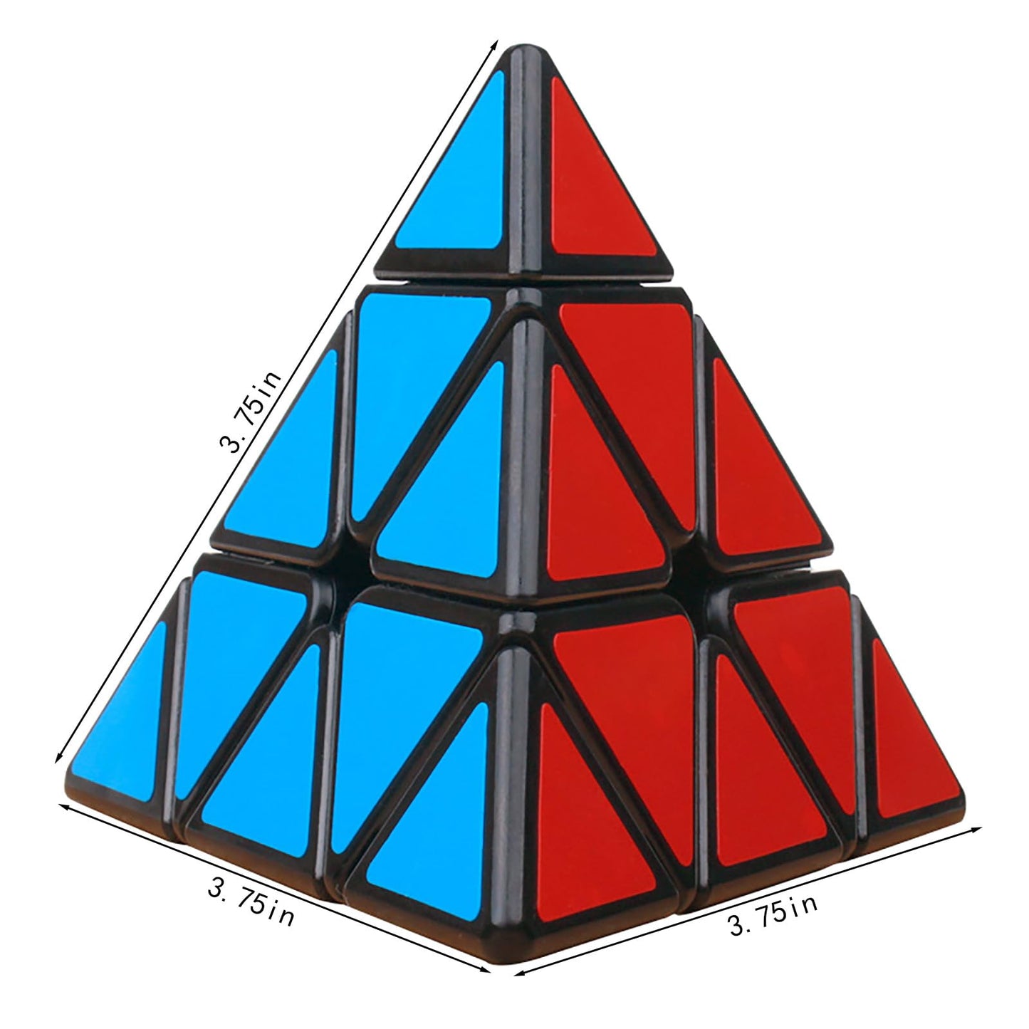 3X3 Pyramid Cube 3 By3 Triangle Cube 3 X3 Speed Cube Puzzles 3X3X3 Magic Puzzle Cube Game Toys For Kids Adults (Sticker Black)
