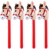 4Pcs Inflatable Stick Horse - Pony/Western Cowboy/Horse Baby Shower Birthday Party Decorations Inflatable Horse Head (Red)