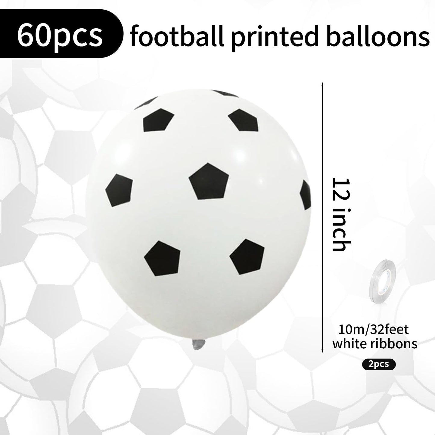 Biapian 60 Pcs Football Balloons, Football Balloon For Boys, 12 Inch Soccer Latex Balloons Football Pattern Helium For Kids Boys