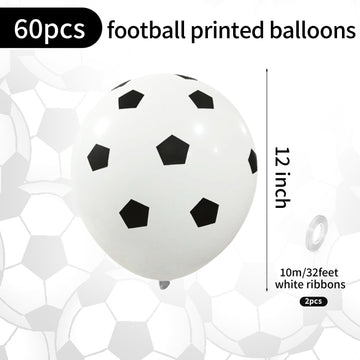 Biapian 60 Pcs Football Balloons, Football Balloon For Boys, 12 Inch Soccer Latex Balloons Football Pattern Helium For Kids Boys