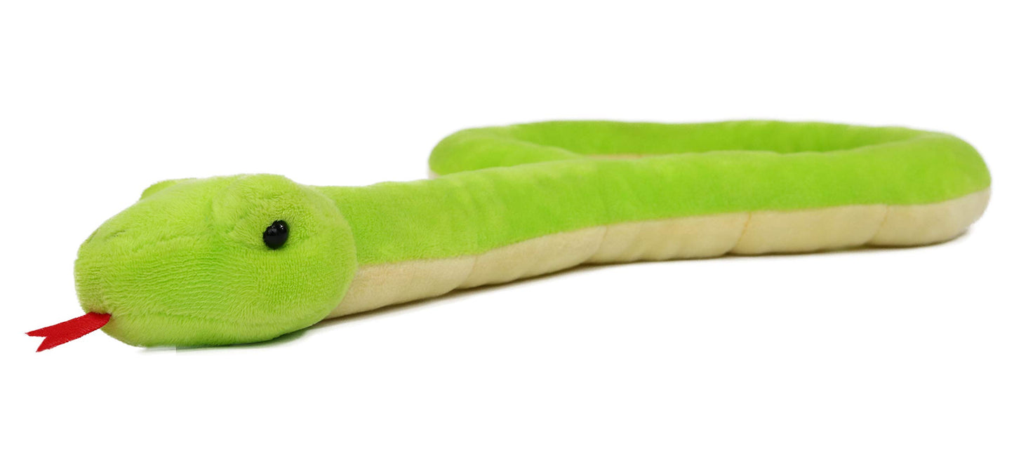 Ice King Bear Lifelike Green Snake Stuffed Animal - Plush Toy (Coiling)