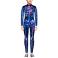 Remimi Kids Halloween Skeleton Costume 3D Print Zip Up Back Funny Party Boys Skull Bone Bodysuit Outfit Starry 7-8 Years