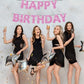 Pink Happy Birthday Banner,Glitter Birthday Party Decorations Gifts Bunting Garland For Girl Or Women