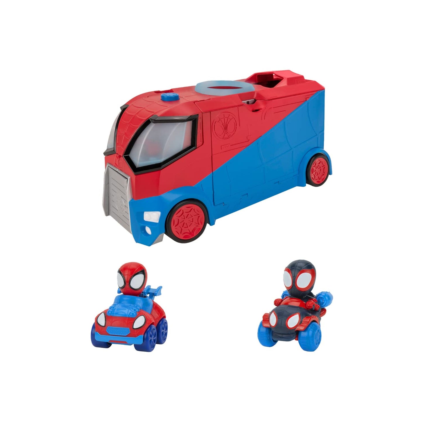 Marvel's Spidey and his Amazing Friends SNF0051 Web Transporter Feature Vehicle, Lights & Sounds-Includes 2 Amazing Minis: Spide