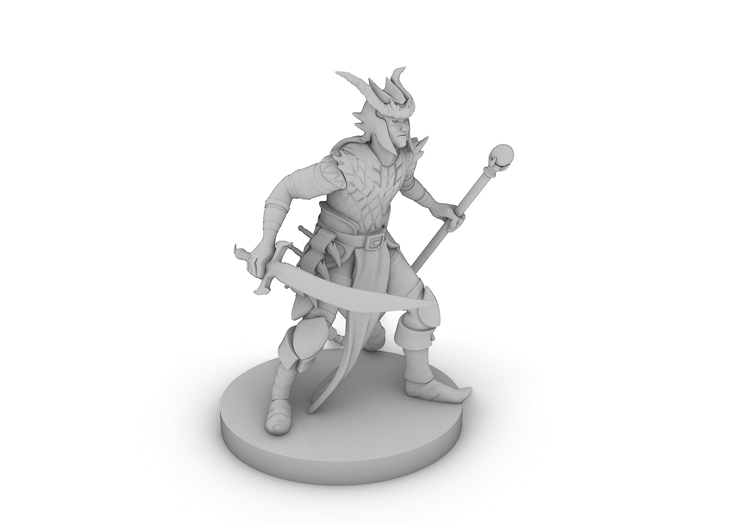 Tiefling Male Hexblade Warlock Tabletop Dnd Gaming Miniature