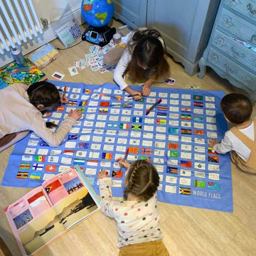 Eatsleepdoodle Coloring Tablecloth For Kids W/ 10Pk Washable Markers For Kids - 50X33In World Flags Giant Coloring Poster - Kids Coloring Tablecloth Ultra Washable & Reusable Arts And Crafts For Kids