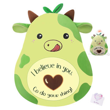 Leyoha Avocado Cow Emotional Support Plush- 11Inch Adorable Cow Stuffed Animal For Anxiety Comfort And Relaxation, Cute Avocado