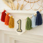 Ereniko Handmade Rainbow 1st Birthday High Chair Banner Party Decoration for Girl Baby Wall Hangings Decorative Happy One Birthd