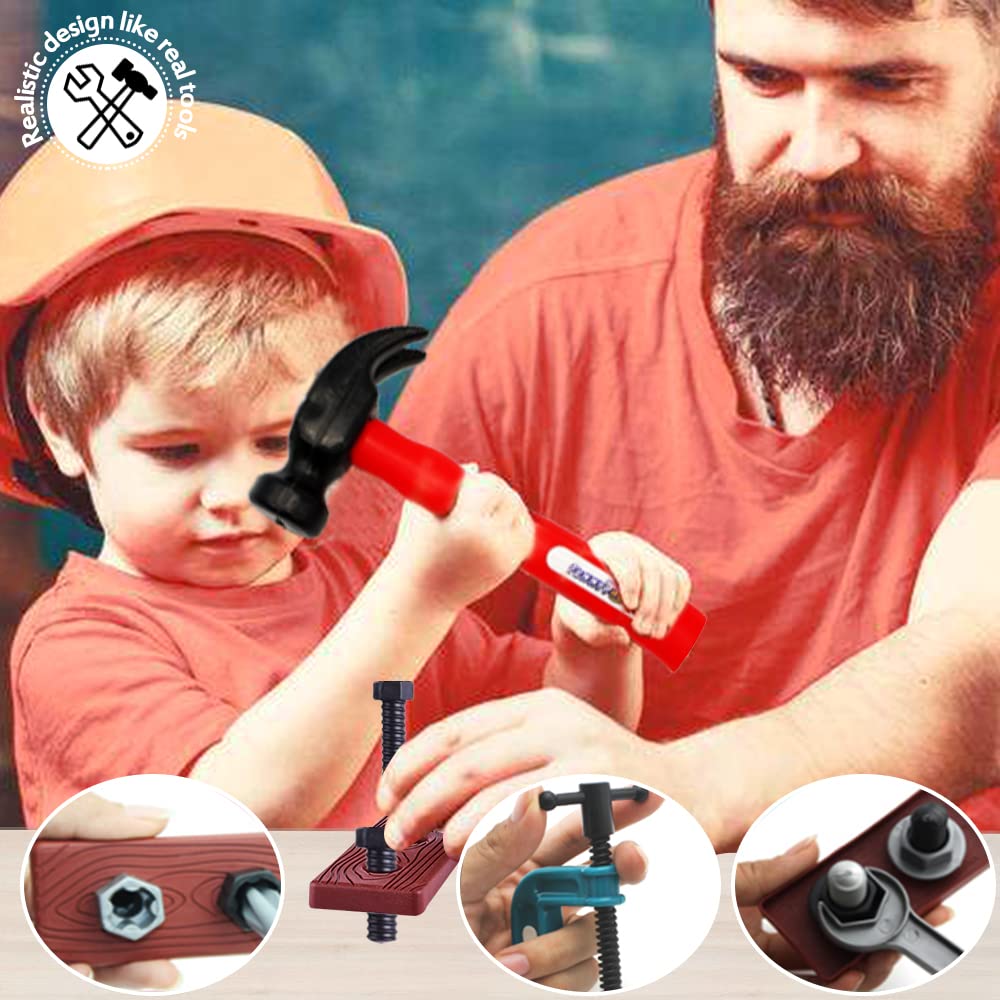 KEJIH 21 Pieces Kids Toy Tool Set and Power Play Tools, Construction Toys Working Tools Educational Pretend Role Play Set with a