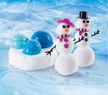 Play Visions Floof Modeling Clay - Reuseable Indoor Snow - Mr. & Mrs Snowman Set With Endless Creations and 22 Molding Accessori