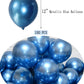 Chrome Metallic Blue Balloons 12 Inch 100 Pcs Latex Balloons Birthday Balloons Shiny Balloons Graduation Halloween Party Decorat