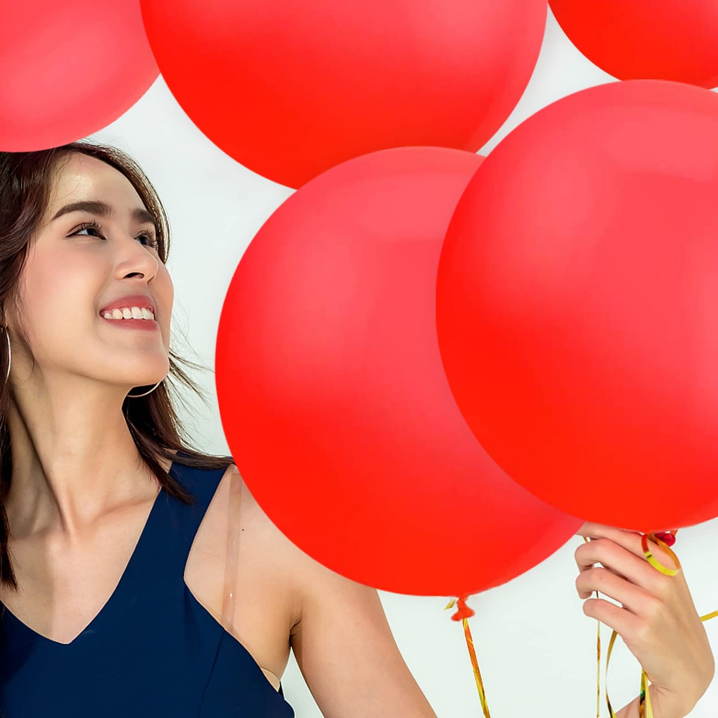 24Ct/Pack Giant Red Balloons - 18 Inch Latex Thick Balloons For Valentine'S Day, Birthday, Wedding, Festival, Event, Carnival Decorations