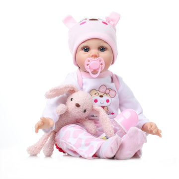 Realistic Reborn Baby Doll Girl 22'', Sweet Real Life Like Bebes De Silicona Reales Handmade, Lifelike Reborn Doll Soft Vinyl We