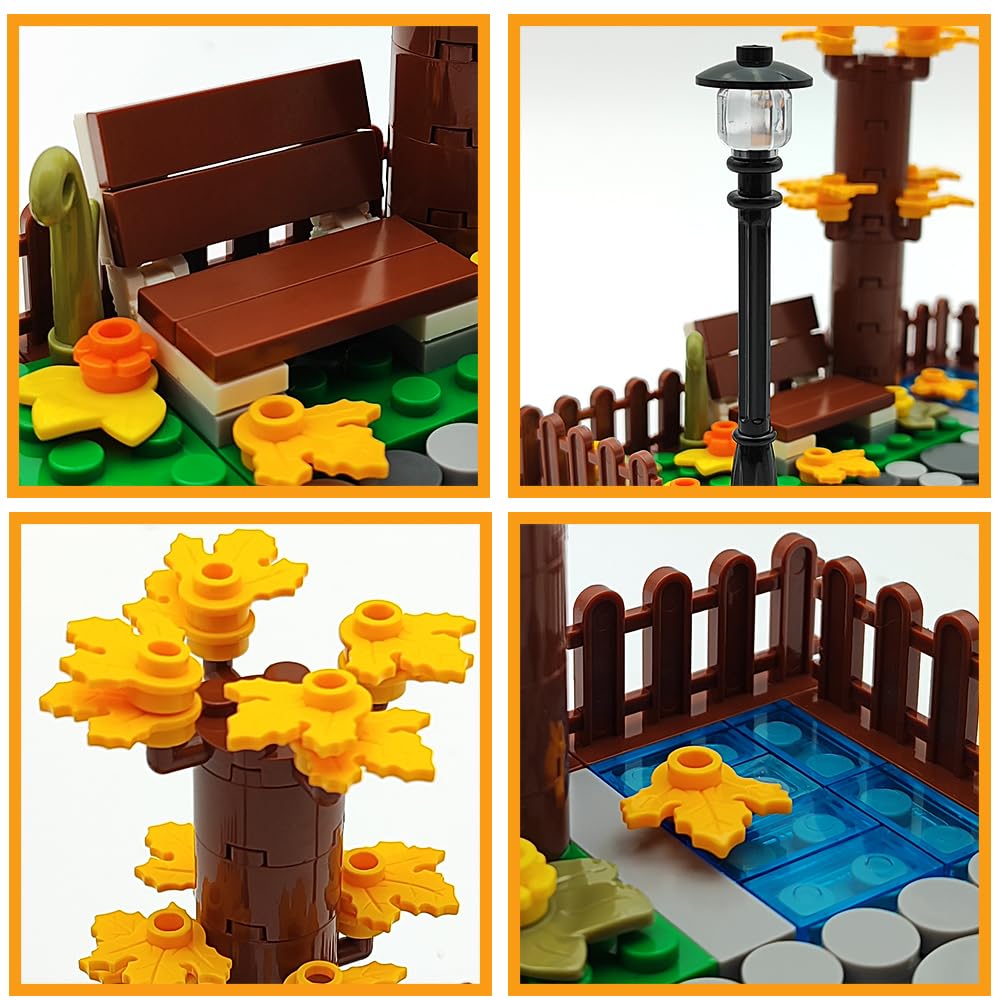 Zhx Cherry Blossom Tree Building Block Sets,Sakura Bonsai Scenenry Garden Accessories Building Bricks Toy Trees Flowers Diy Plan