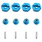 HobbyPark 12mm Aluminum Wheel Hex Drive Hub Adaptor (4P) & M4 Locknut (4P) RC Model Car Parts Blue