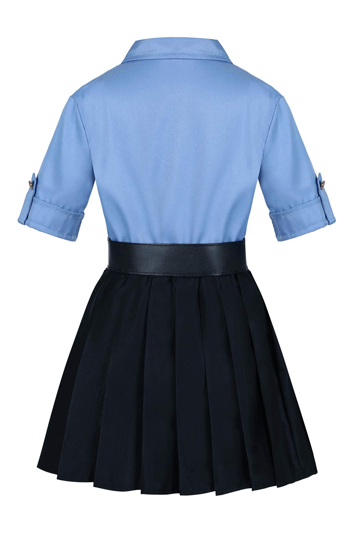 Koatobbor Girls Police Officer Costume Kids Cop Cosplay Outfits Uniform For Halloween Dress Up (9-10 Years)