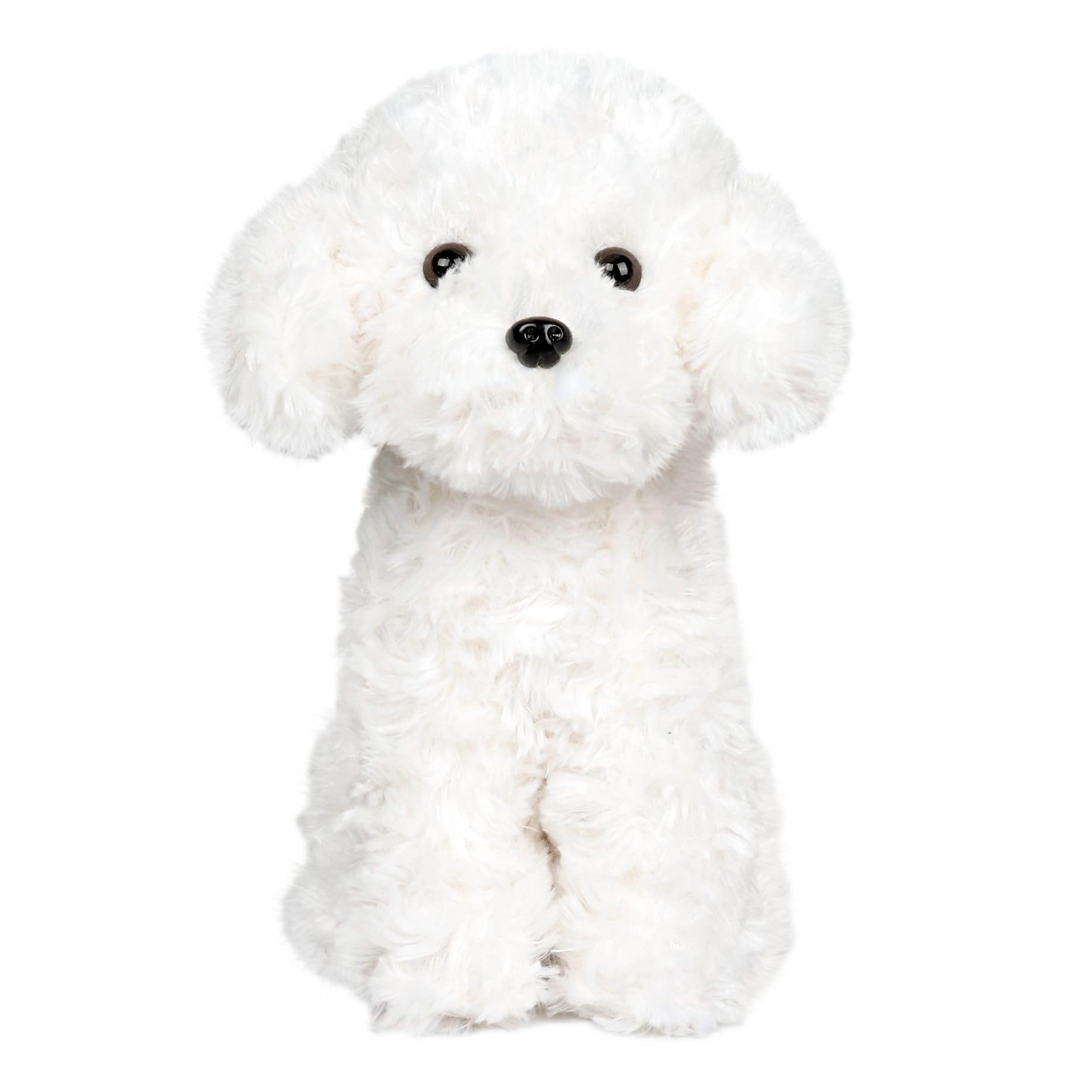 Weigedu White Toy Poodle Stuffed Animal - Bichon Frise Maltese White Labradoodle Plush Toy For Kids And Babies - Perfect Birthday & Easter Gift, 12.6'