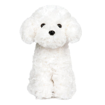Weigedu White Toy Poodle Stuffed Animal - Bichon Frise Maltese White Labradoodle Plush Toy For Kids And Babies - Perfect Birthday & Easter Gift, 12.6'