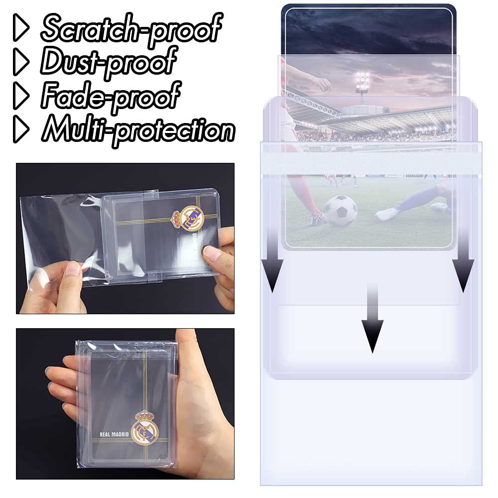200 Ct Toploaders Cards Sleeves For Trading Cards, 3 X 4 Top Loaders Baseball Card Protectors Holder Hard Plastic Case Fit For Football, Game Card (200 Toploaders + 400 Penny Card Sleeves)