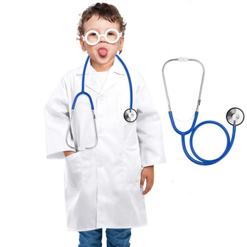 Erdogly Kids Doctor Costume, Toddler Doctor Costume Set With Lab Coat For Kids, Stethoscope, Career Day Costumes For Boys Girls