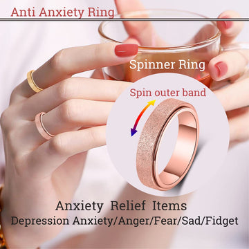 Mhwtty Anxiety Ring For Women Fidget Toys Adults Spinner Ring Anxiety Relief Items Fidget Rings For Anxiety Fidget Rings Anxiety Toys Anxiety Relief Ring Toys Fidget Spinner Ring Men Kids Fidget Toys