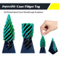 Impossible Cone (3PCS)  3D Printed Spiral Cone Fidget Toy  Impossible Pyramid Passthrough Sculpture  Mini Stress Relief Desktop Decorations Toy for Kids mature-themed Gift (Laser Blue Green)