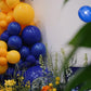 MEBAY Blue and Orange Balloons Garland Arch Kit, 156 Pcs Royal Blue Orange and Light Blue Latex Balloon Different Sizes 18 12 10
