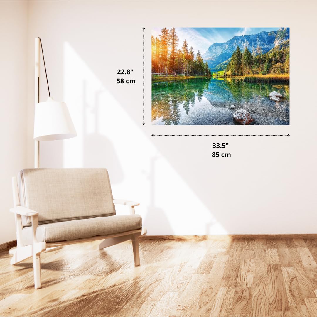 Trefl 1500 Piece Jigsaw Puzzle - Wanderlust: Alps, Hintersee Lake, Cardboard, 33"x23" - Creative Entertainment for Ages 12+