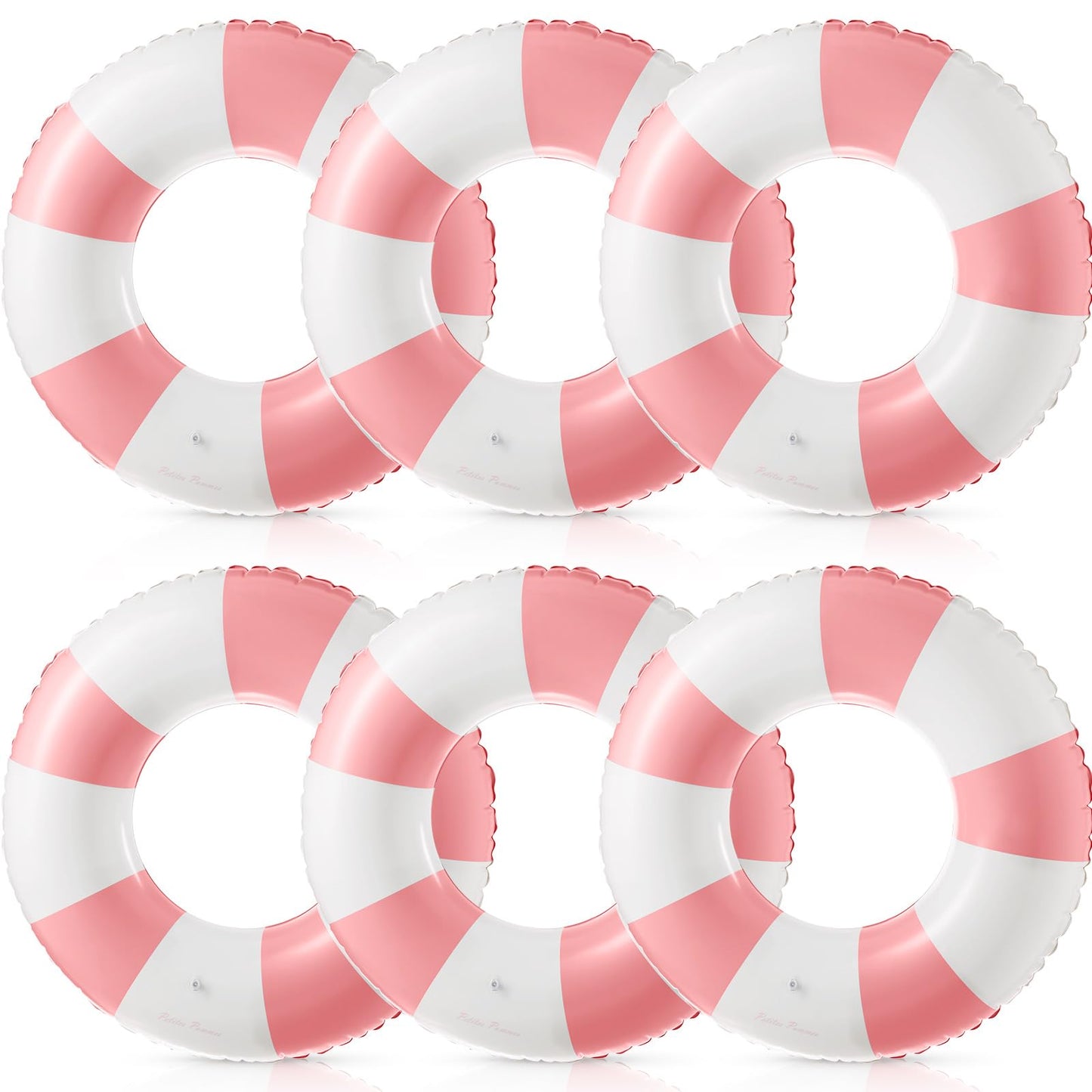 Arrowbash 6 Pcs 2 Pcs Jumbo Inflatable Pool Float 47.24 Inch Floaties Tubes Classic Striped Pool Rings for mature-themed Inflatable Inner Tube for Swimming Beach