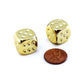 Gold Plated 16mm 6 Sided Dice 2 ea in Box by Chessex Dice