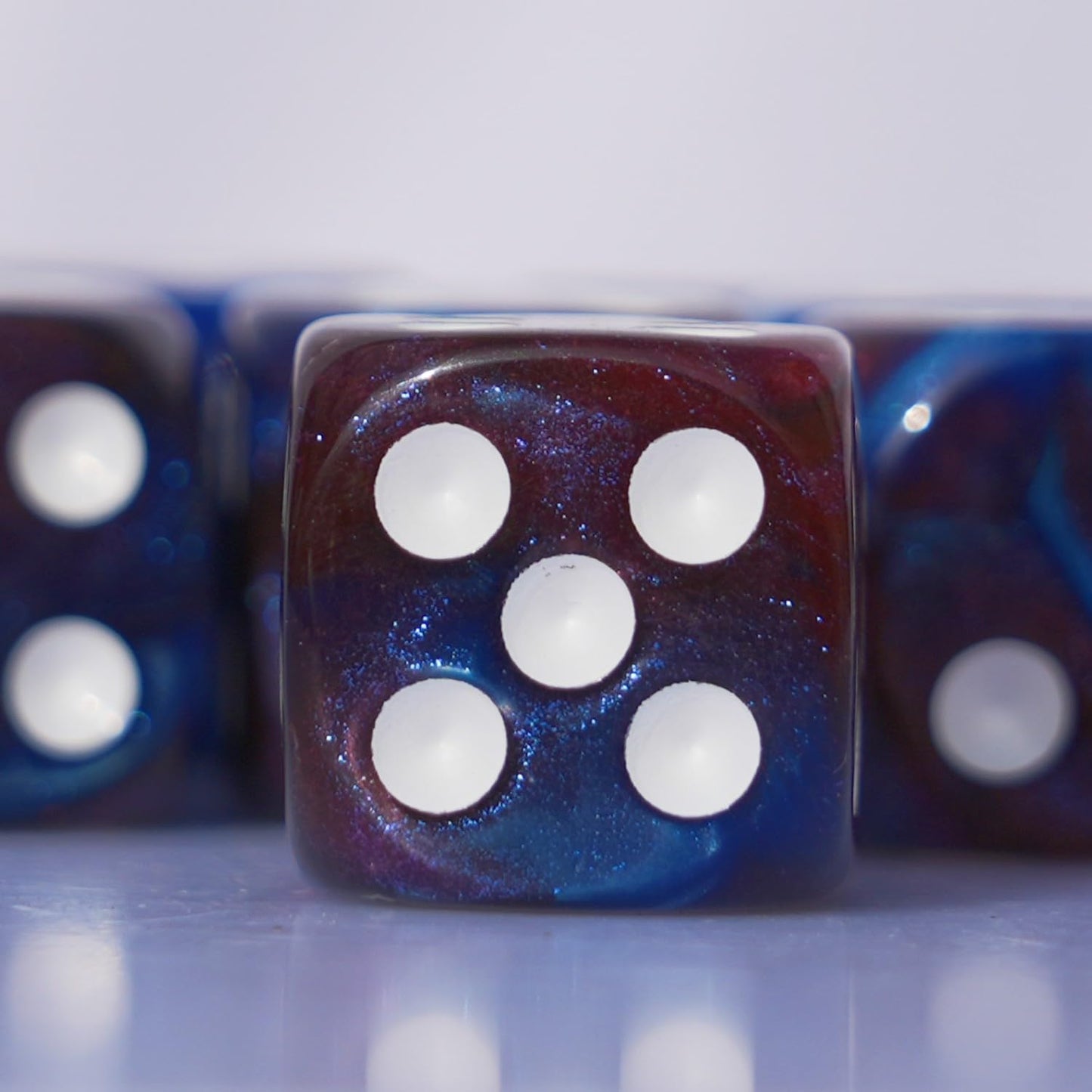 10 Pc D6 Dice 16Mm Acrylic Dice Set For Rpg Mtg Dnd Dice Table Games And Board Games (Coffee + Blue)
