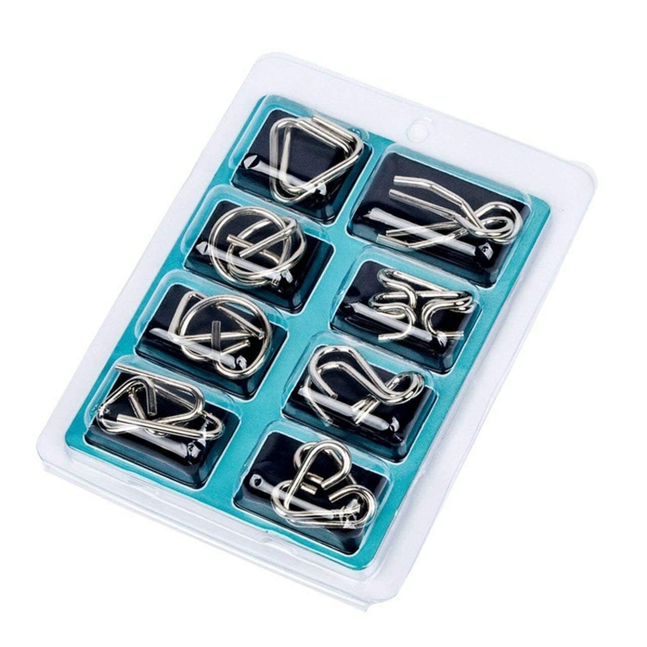 morel Metal Wire Puzzle Toys  Disentanglement Brain Teaser Set of 8 Green Pieces for Gifts, Party Favors, Prizes  IQ Puzzle Br