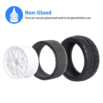 4X RC Tires & Wheels Rims Sets Y Shaped Width:26mm 12mm Hex Drive Hub for 1/10 Scale On Road Touring Racing