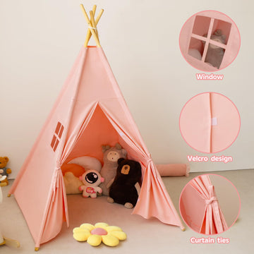 Rongfa Teepee Tent For Kids-Portable Children Play Tent Indoor Outdoor (Pink)